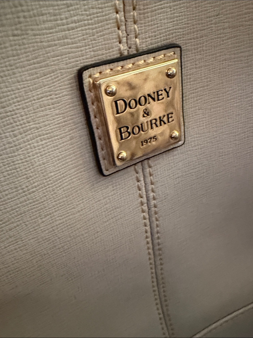 Dooney & Bourke Beige Saffiano leather Tobi Tote with Tassel & dust bag. - Picture 4 of 10